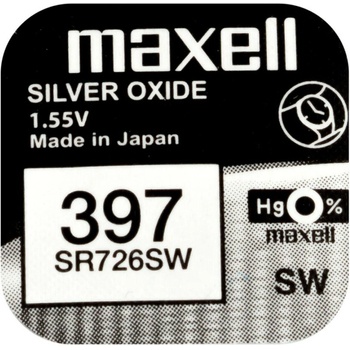 Maxell Бутонна батерия сребърна maxell sr726 sw -ag2- 397-, 1.55v (sr726 sw)