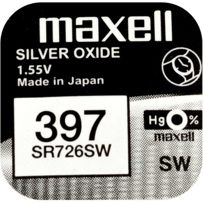 Maxell Бутонна батерия сребърна maxell sr726 sw -ag2- 397-, 1.55v (sr726 sw)