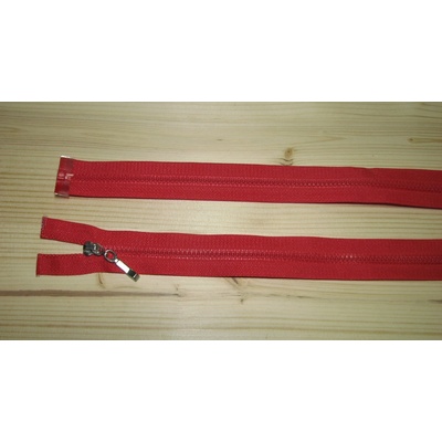 Kostenný zips červená 3mm deliteľný jednosmerný 45cm
