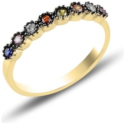 Lunica Stříbrný HALF ETERNITY prsten se zirkony 0538 6