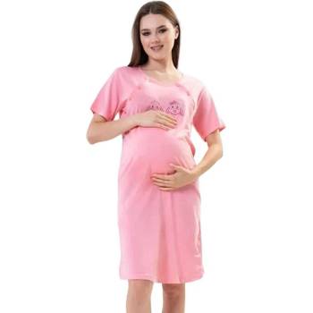 Image 1 of Нощница за кърмачки в бонбонено розово със зайчета