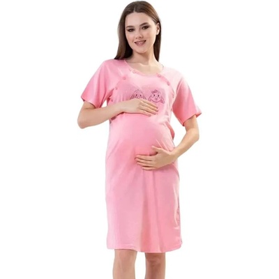 Нощница за кърмачки в бонбонено розово със зайчета