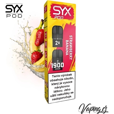 Syx Pod Strawberry Banana 16,5 mg 2x950 potáhnutí 1 ks