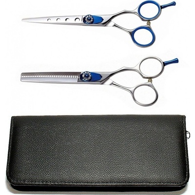 PRO FEEL JAPAN Blue Cobalt SET EN55+EN630 sada profesionálních kadeřnických nůžek