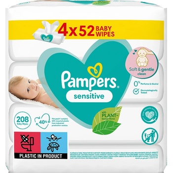 Pampers Sensitive Baby Dětské Čisticí Ubrousky 208 ks