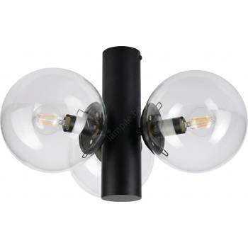 LAMKUR Плафон SFERIO 3xE14/5W/230V черен/прозрачен (LA60200)