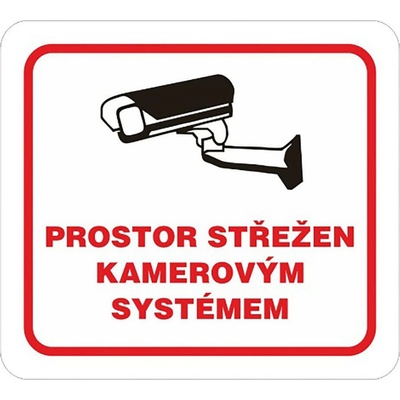 tabulka - PROSTOR STŘEŽEN KAMEROVÝM SYSTÉMEM 100x90mm samolepicí