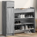 vidaXL Шкаф за обувки, сив сонома, 100, 5x28x100 см, инженерно дърво (840427)