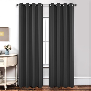 Joydeco opaque curtains with eyelets, pack of 2, H 245 x W 140, blackout curtain, gray thermal curtain, heat protection, eyelet curtain for bedroom, living room - EJ21001-DGR-245-V (EJ21001-DGR-245-V)