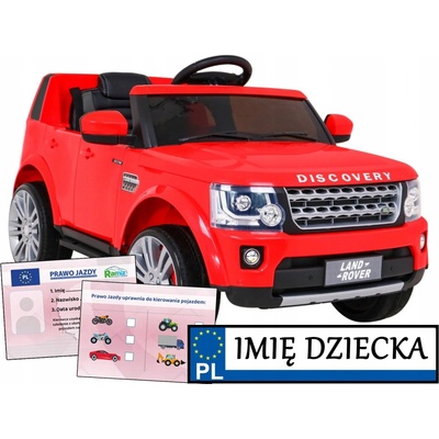 Joko Elektrické autíčko Land Rover Discovery penové kolesá kožené sedadlo USB červená