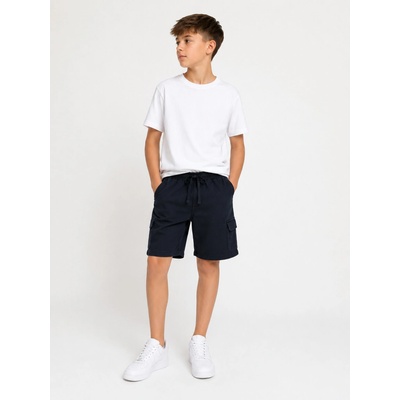 Fashionkids Chlapčenské cargo kraťasy s elastickým pásom Bežová