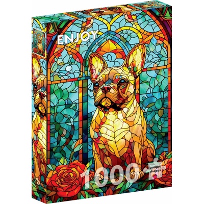 ENJOY Vitráž s francúzskym buldogom 1000 dielov