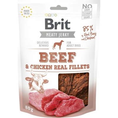 Brit maškrty Jerky Beef Fillets 80 g