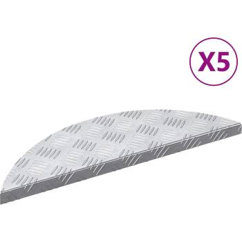 vidaXL Стъпало Полумесец 5 pcs Сребрист 60 x 18 x 2, 5 см Алуминий (4104229)