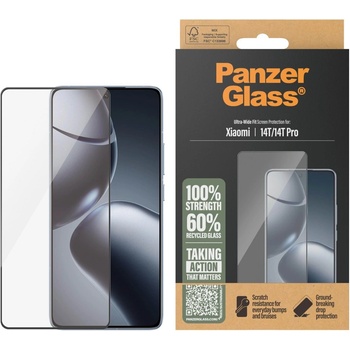 Image 1 of Panzer Стъклен протектор PanzerGalss за Xiaomi 14T / 14T Pro - Черен