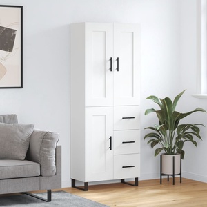 vidaXL Висок шкаф, бял, 69, 5x34x180 см, инженерно дърво (3200025)