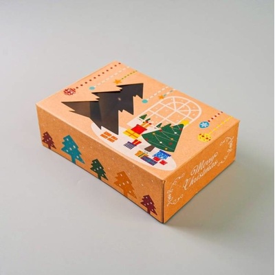 Cake Star Vánoční krabice na cukroví kraftová se stromečkem (22 x 15 x 7 cm) – Zboží Mobilmania