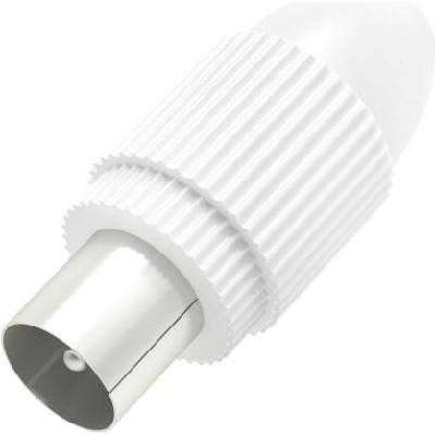 Антенен конектор HAMA Coax plug, Коаксиален мъжко, Бял (HAMA-205213)