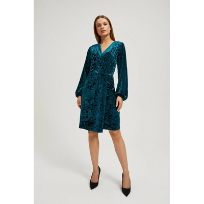 Moodo Velour dresses tyrkysová