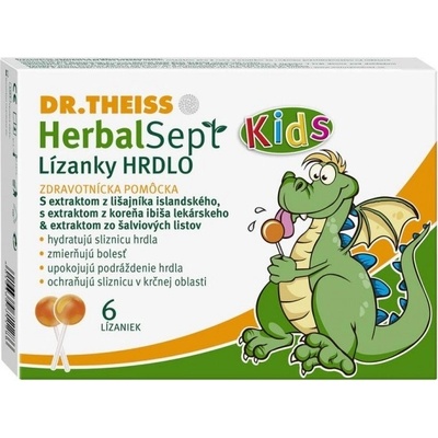 Dr.Theiss HerbalSept Kids lízanky hrdlo 6 ks