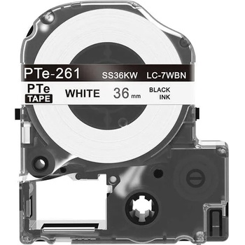 Compatible Epson LC-7WBN, SS36KW, 36mm x 8m, черен печат / бял фон, съвместима лента (EPLCSS36KW)