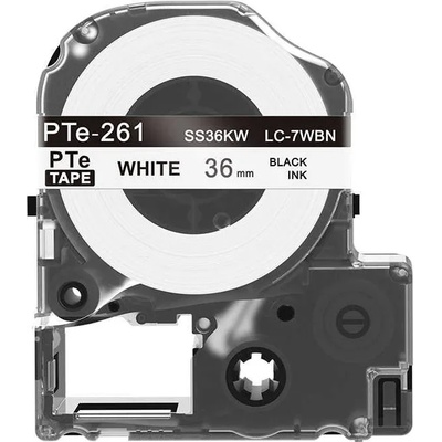 Compatible Epson LC-7WBN, SS36KW, 36mm x 8m, черен печат / бял фон, съвместима лента (EPLCSS36KW)