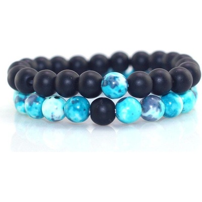 BudNej náramky pre páry YUKI z rain flower a onyxu MN3014