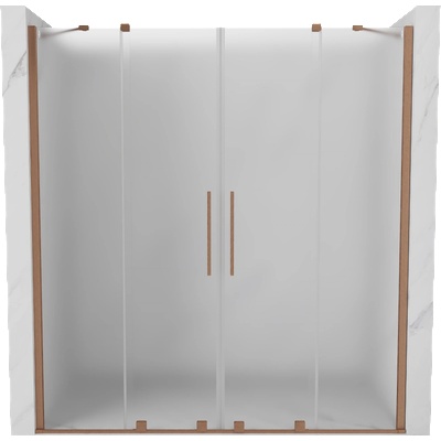 Mexen Velar Duo плъзгащи се душ врати 180 см, матирани, четкана мед - 871-180-000-32-65 (871-180-000-32-65)