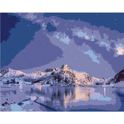 zuty Malování Podle Čísel Mléčná Dráha Nad Zamrzlým Mořským Pobřežím 40 x 50 Cm Plátno Rám