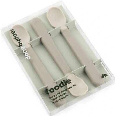 Done by Deer™ dětská lžička Foodie Easy grip 3 pack sand
