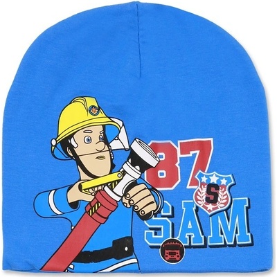 Setino dětská bavlněná čepice pro chlapce Požárník Sam světlo modrá