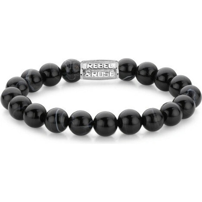 Rebel & Rose unisex náramek Black Velvet 10 mm RR-10001-S-M