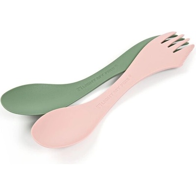 Light my fire Средна мултифункционална лъжица Spork 2бр, зелена/кремава (2412515313)
