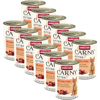 Animonda Carny Kitten teľacie kuracie morka 12 x 400 g