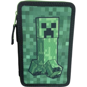 MINECRAFT Ученически несесер с пособия Minecraft Creeper - Green, с 2 ципа (247906837)