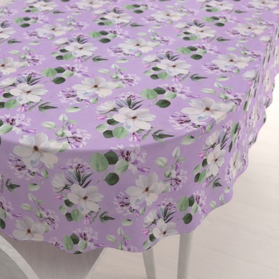 Biante oválný ubrus PML-044 Květy magnolie na fialovém 100x140 cm