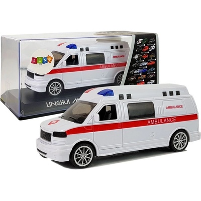 Lean Toys Sanitka so zadným pohonom, zvukom a svetlami biela