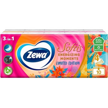 Zewa Softis 4-слойни Хартиени кърпички - Limited Edition 10x9бр (7322540246735)