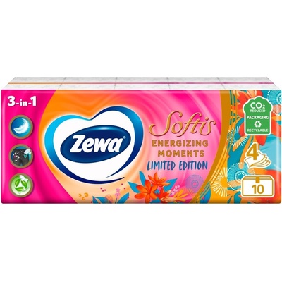 Zewa Softis 4-слойни Хартиени кърпички - Limited Edition 10x9бр (7322540246735)