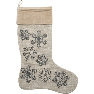 Bloomingville Vánoční punčocha Ahsan, béžová barva, textil