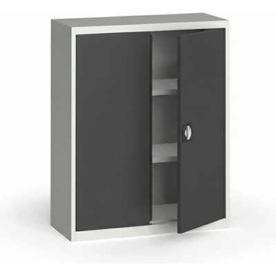 Kovona, Plechová policová skříň na nářadí 1150 x 950 x 400 mm, 2 police, šedá/tmavě šedá
