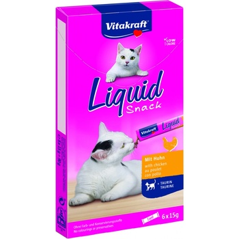 Vitakraft Cat Liquid-snack s kuřetem + taurin 6 x 15 g