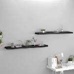 vidaXL Окачени стенни рафтове, 2 бр, черни, 120x23, 5x3, 8 см, МДФ (323842)