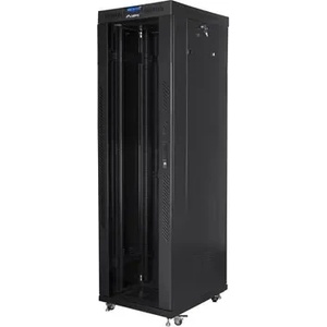 Lanberg Комуникационен шкаф, Lanberg rack cabinet 19" free-standing 42U/600x800 (flat pack) with glass door lcd black v2 (FF01-6842-12BL)