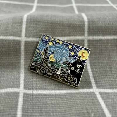 Pinarna Nejznámější obraz Vincenta van Gogha Hvězdná noc kočíčí verze nakukující kočka
