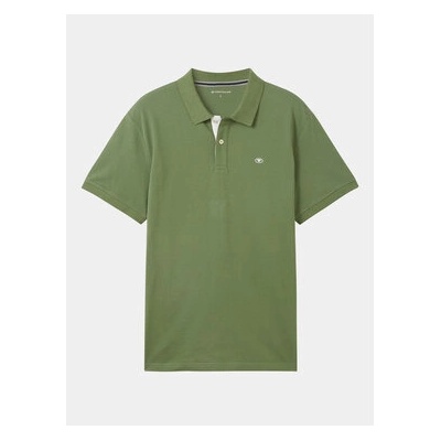 Tom Tailor Тениска с яка и копчета 1031006 Зелен Regular Fit (1031006)