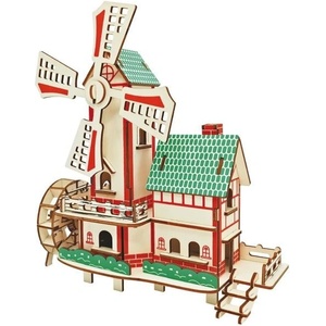 Woodcraft construction kit Woodcraft Дървен 3D пъзел Вятърна мелница (XE-G040H)