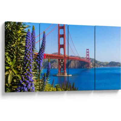 Obraz - Golden Gate Bridge, San Francisco, Čtyřdílný 160x80 cm – Hledejceny.cz