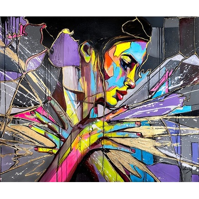 Lana Frey, Fire in the belly, Malba na plátně, mix, 120 x 100 cm