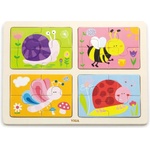 Viga Toys Детски дървен пъзел Viga Toys от 4 х 4 - Полски животни (2023120062) - ozone